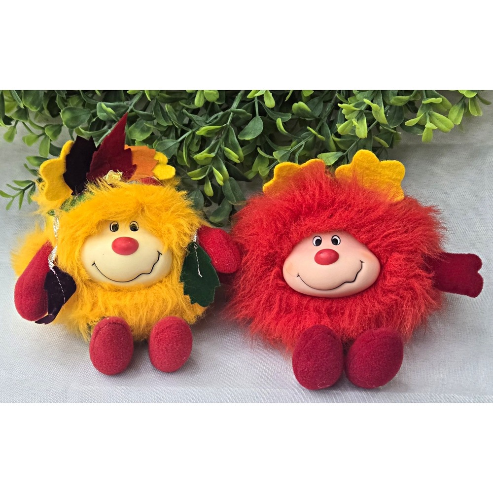 Vtg 1983 Mattel Hallmark Rainbow Brite Plush Lot Spark Hatful Yellow Red Romeo